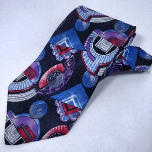 Geoffrey Beene All Silk Tie Unique Beautiful Vivid